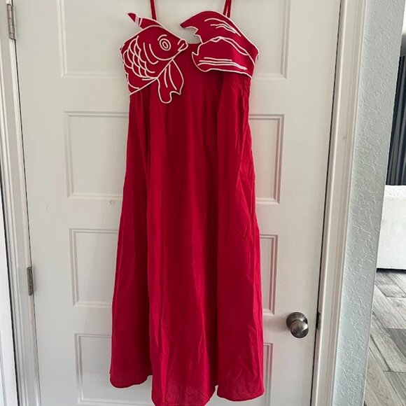 Red Fish Maxi Dress - Picture 3 of 6